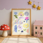 Personalised Name Flowers Yellow Print