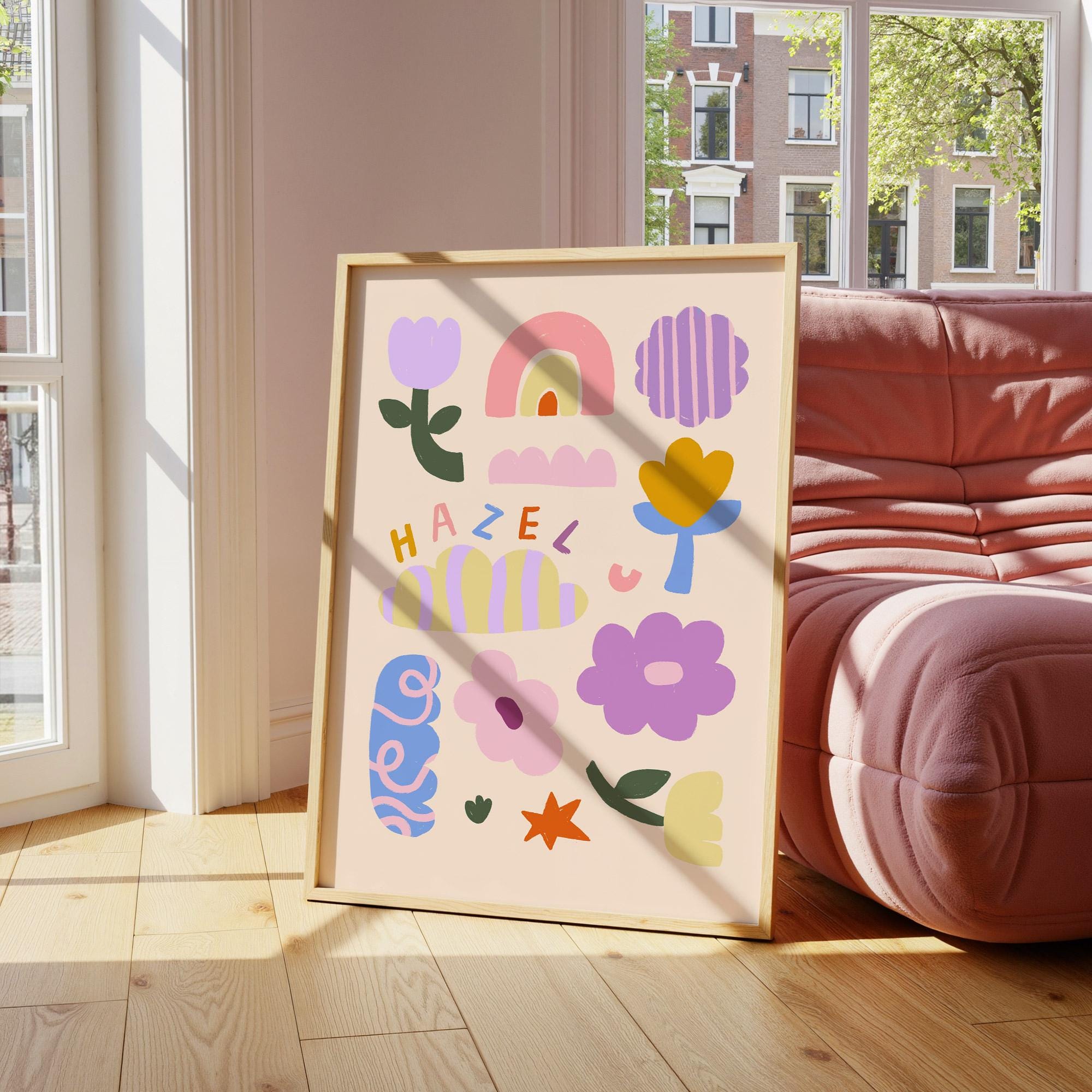 Personalised Name Flowers Print