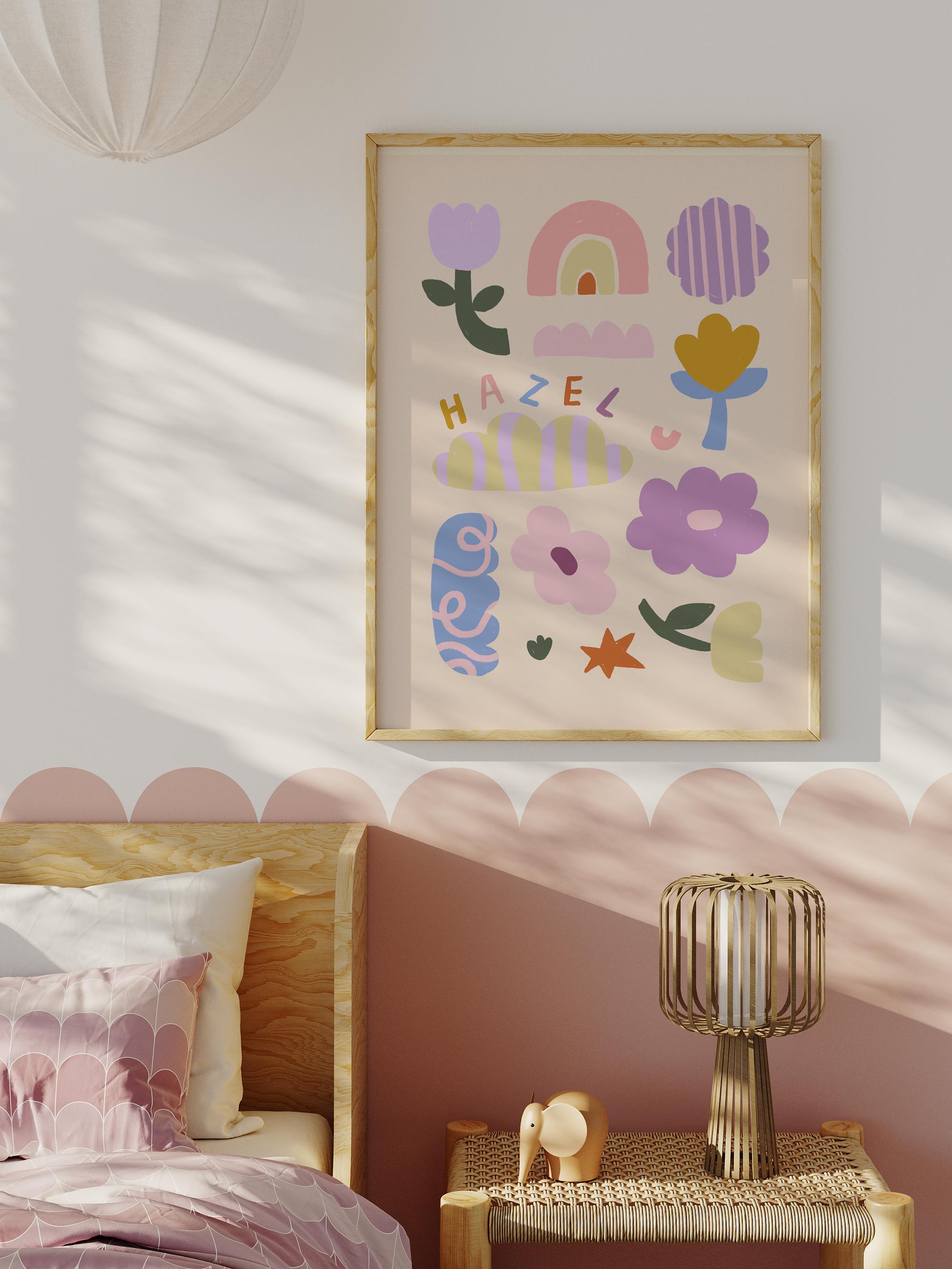 Personalised Name Flowers Print