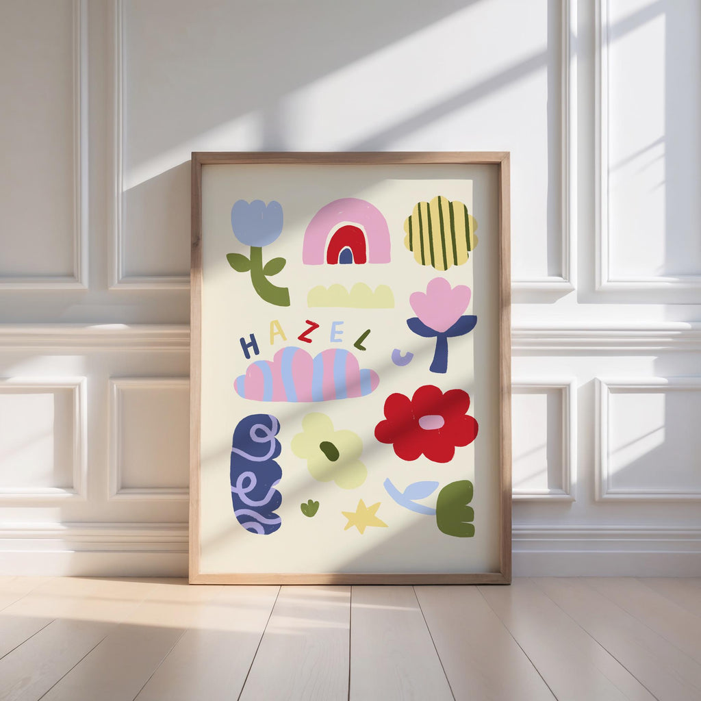 Personalised Flowers Name Print