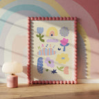 Personalised Name Flowers Yellow Print
