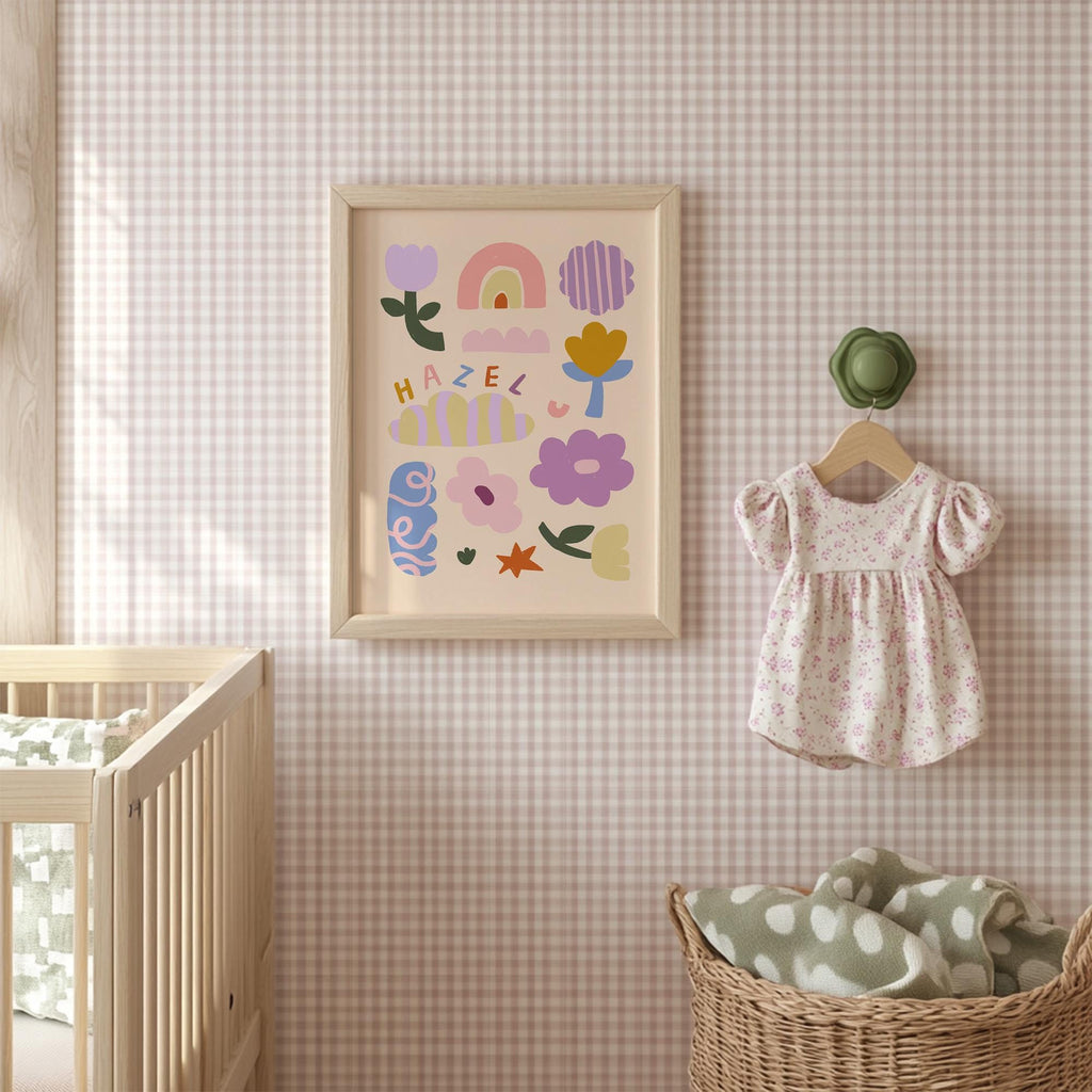 Personalised Name Flowers Print