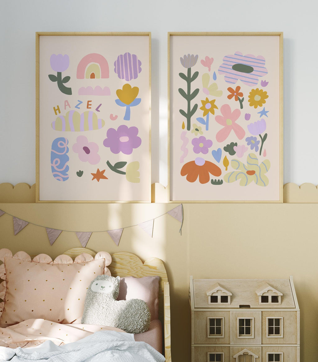 Personalised Name Flowers Print