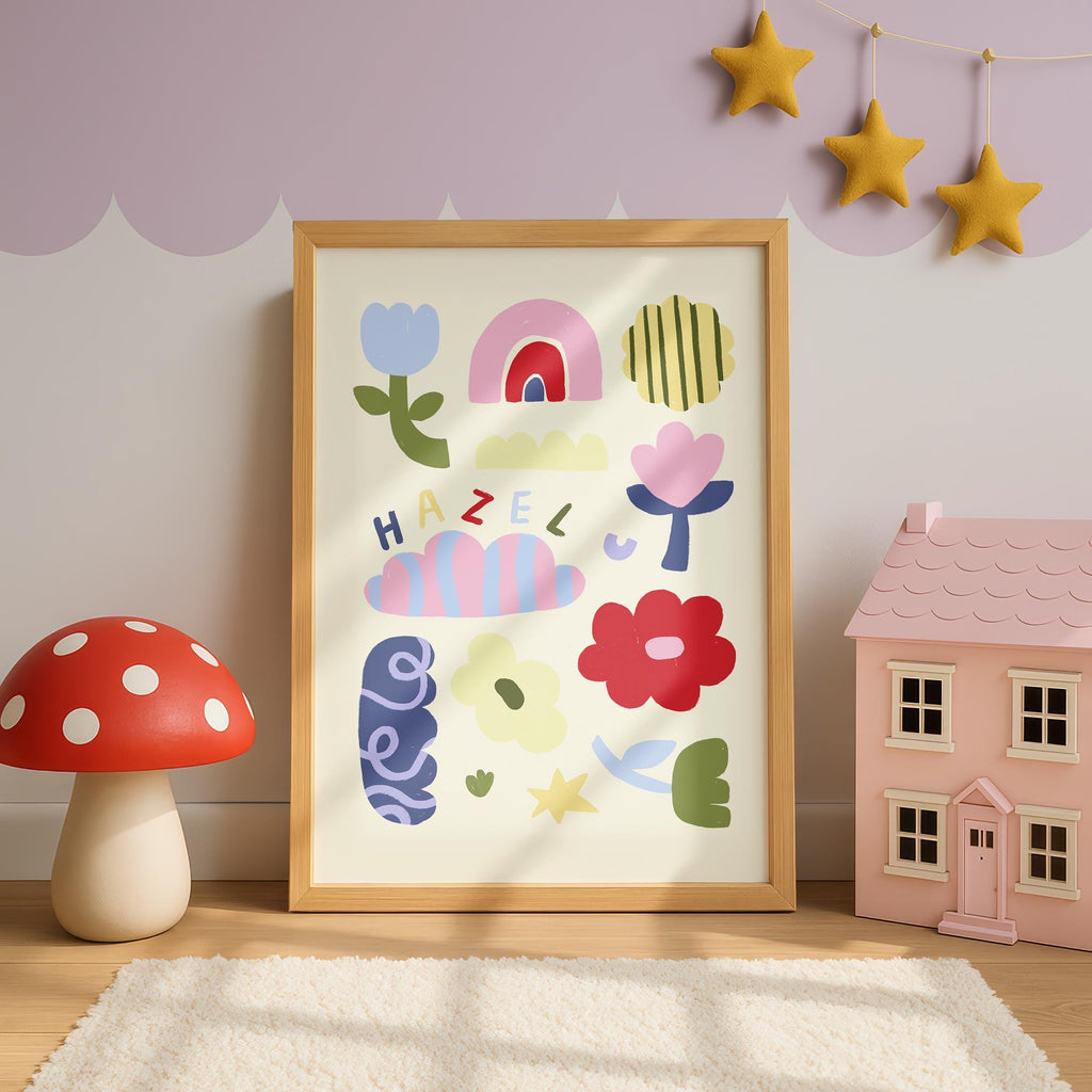 Personalised Flowers Name Print