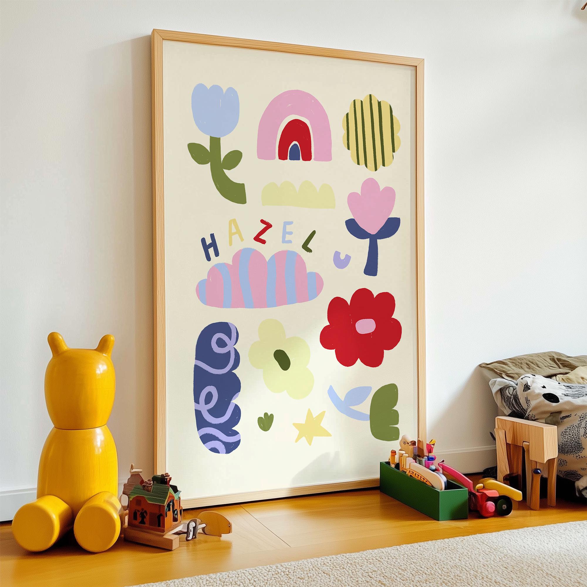 Personalised Flowers Name Print