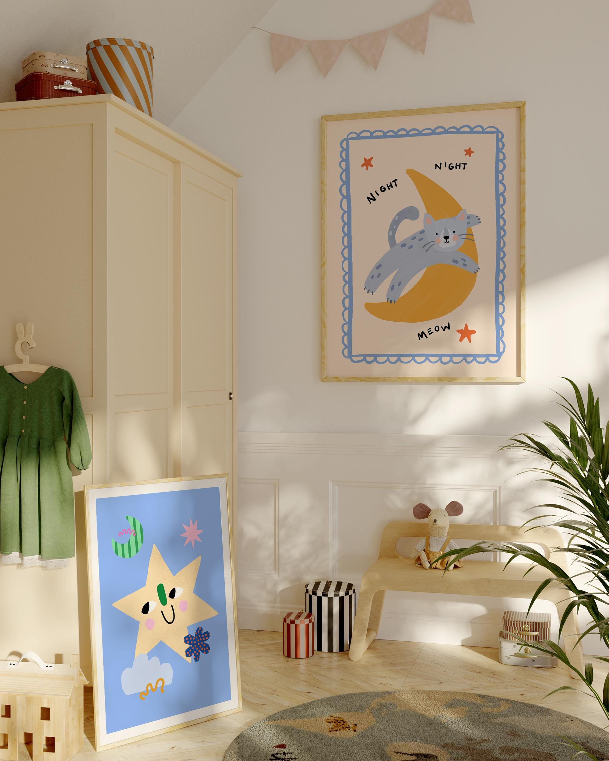 Night Night Cat Print