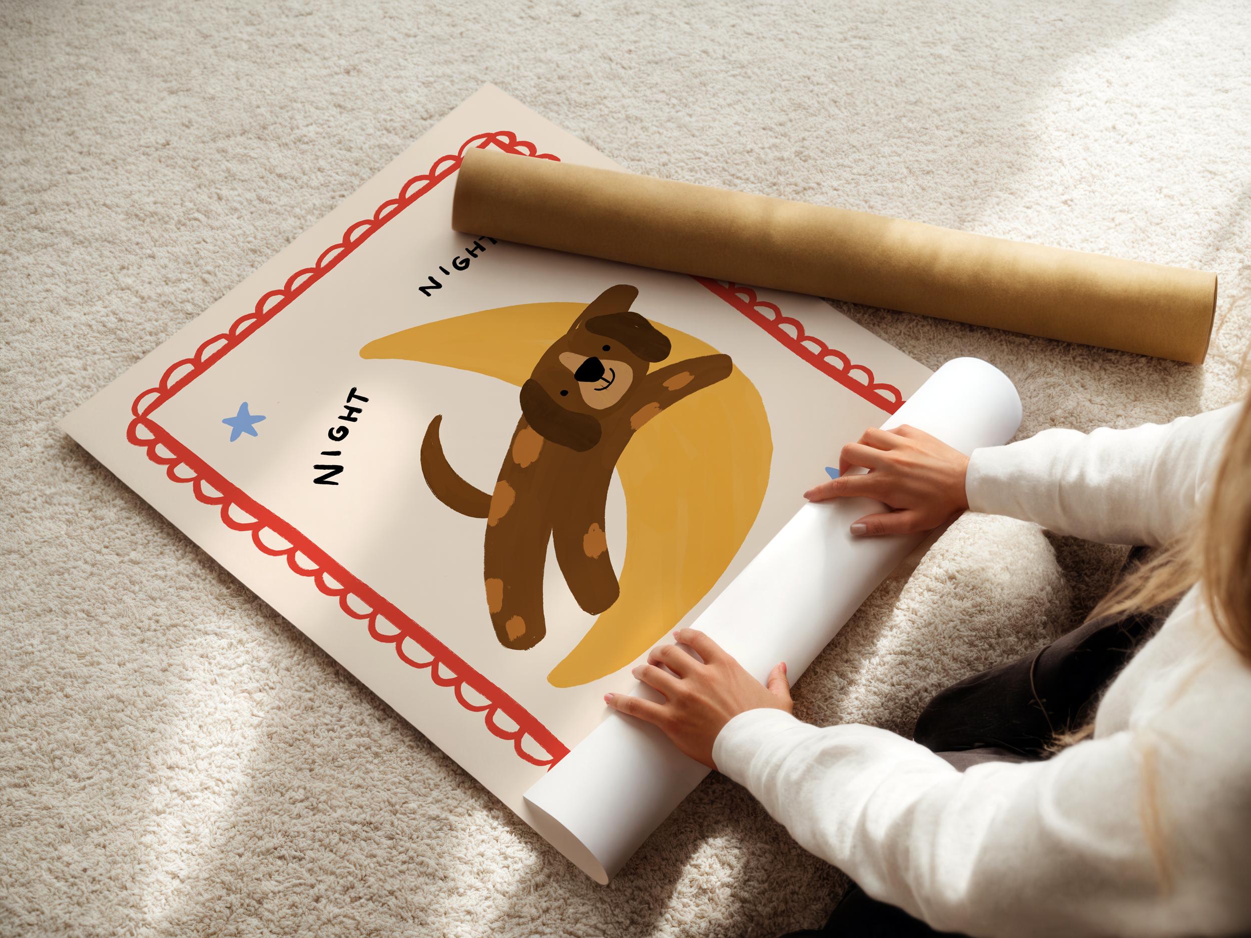 Night Night Dog Print