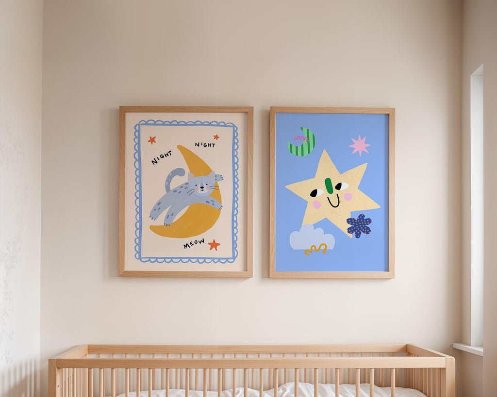Night Night Cat Print