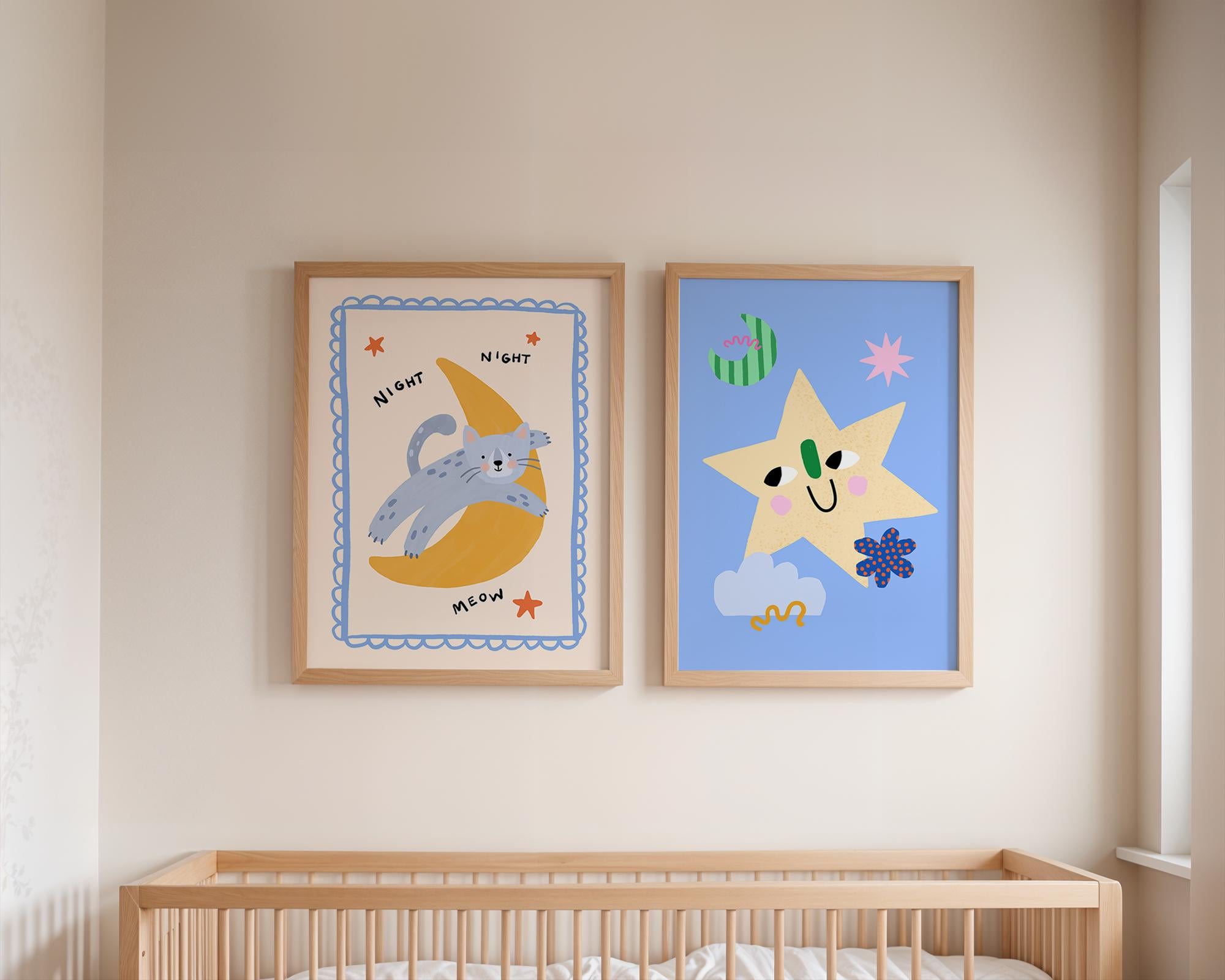 Night Night Cat Print