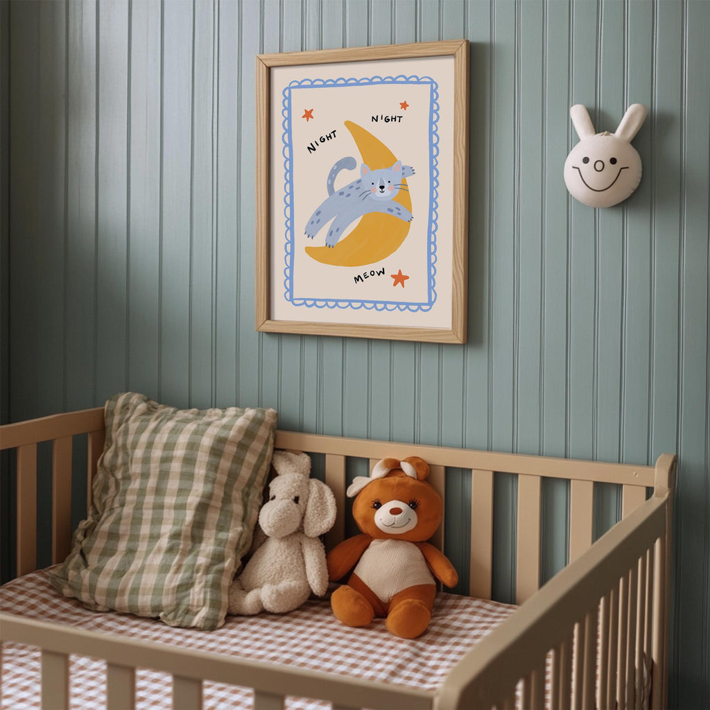 Night Night Cat Print