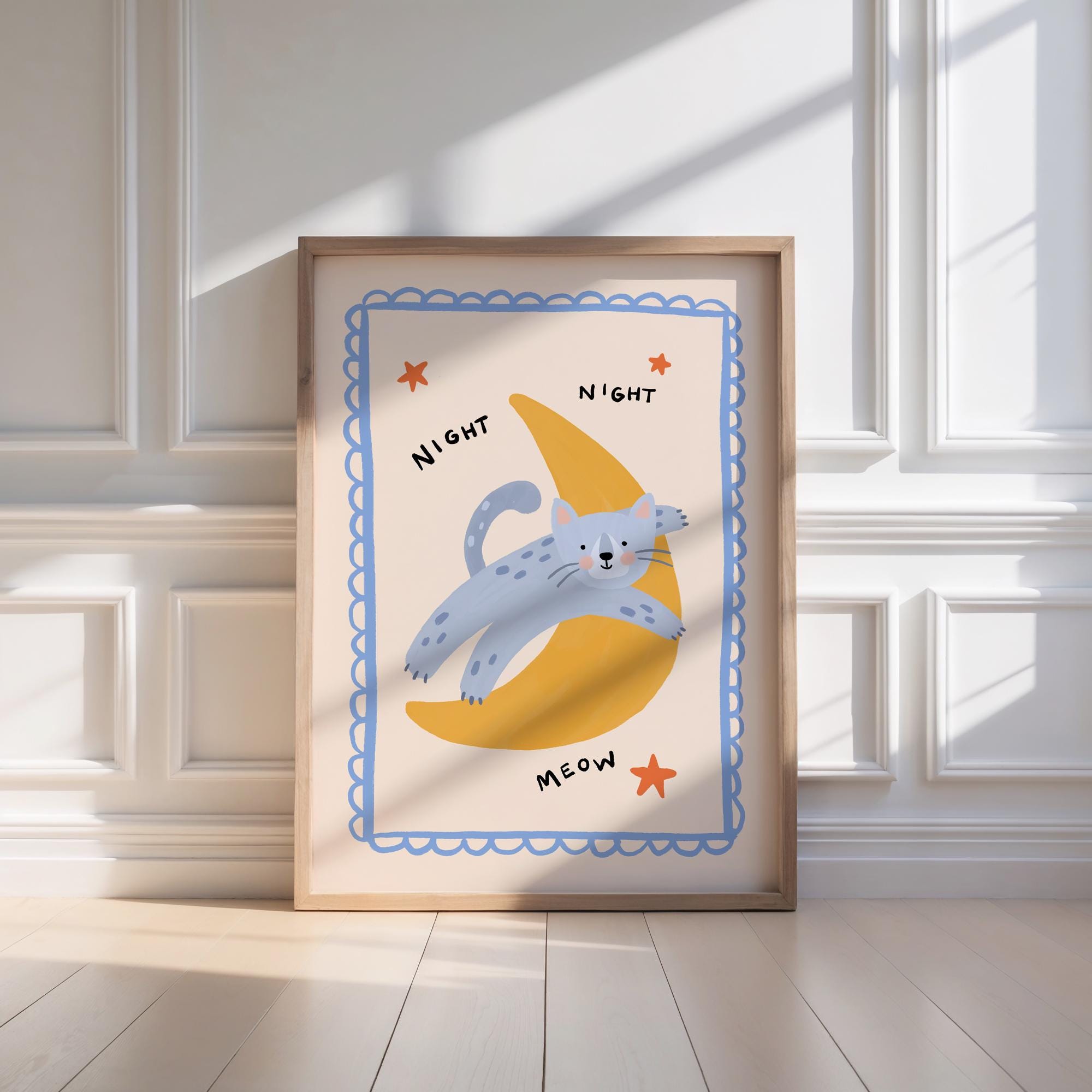Night Night Cat Print