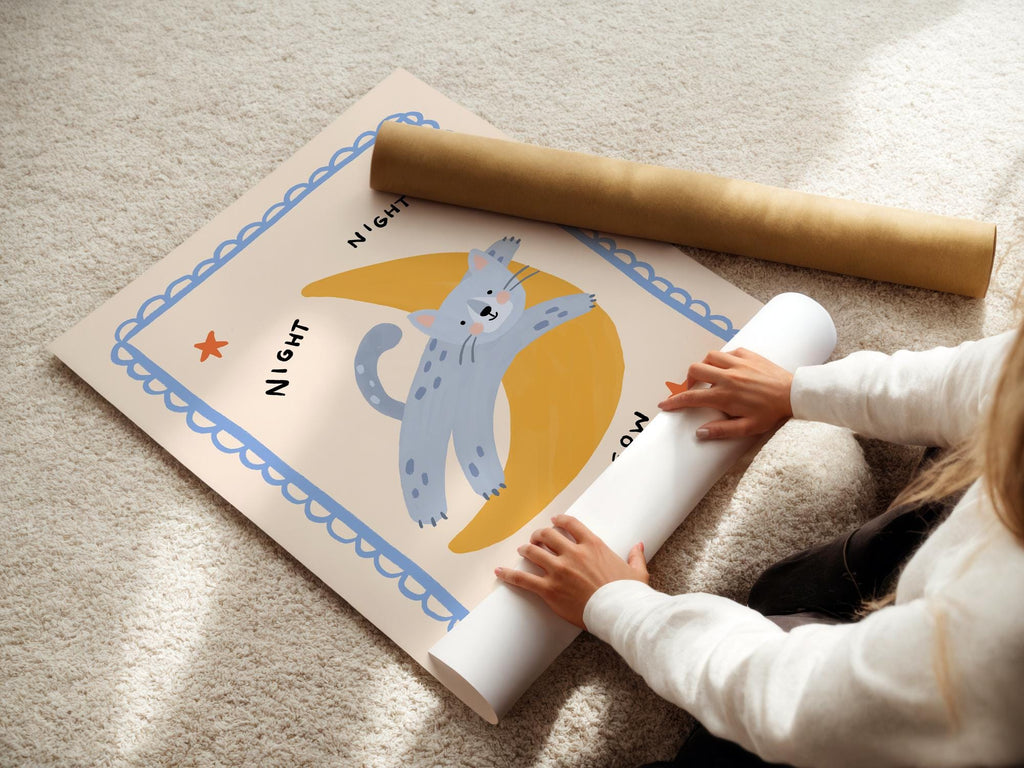 Night Night Cat Print