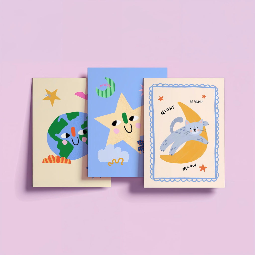 Night Night Cat Print