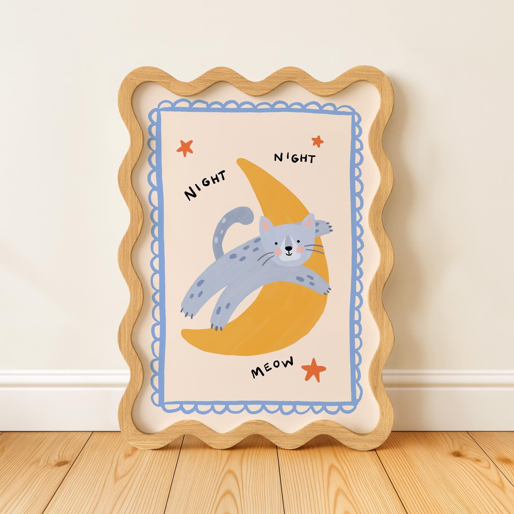 Night Night Cat Print