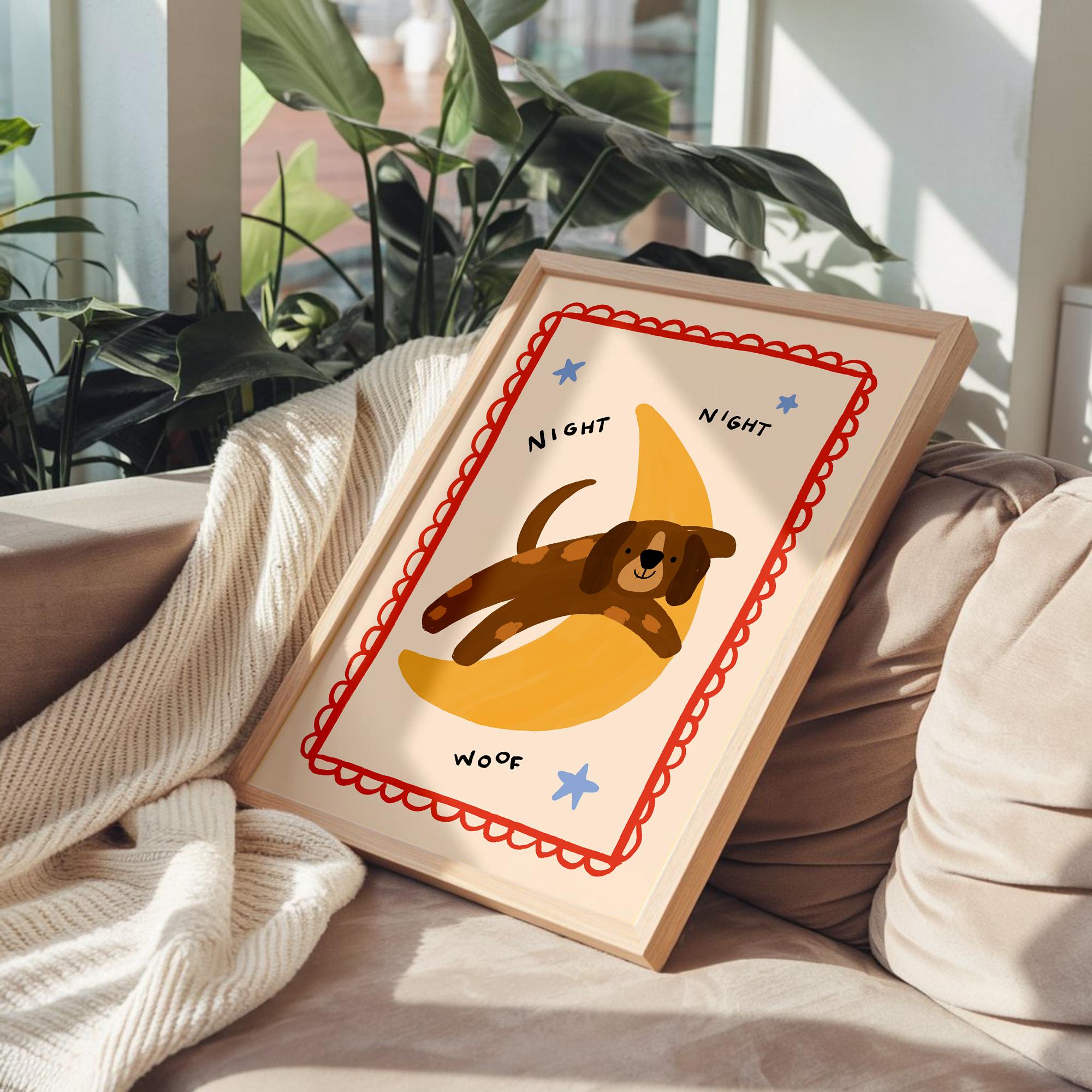 Night Night Dog Print
