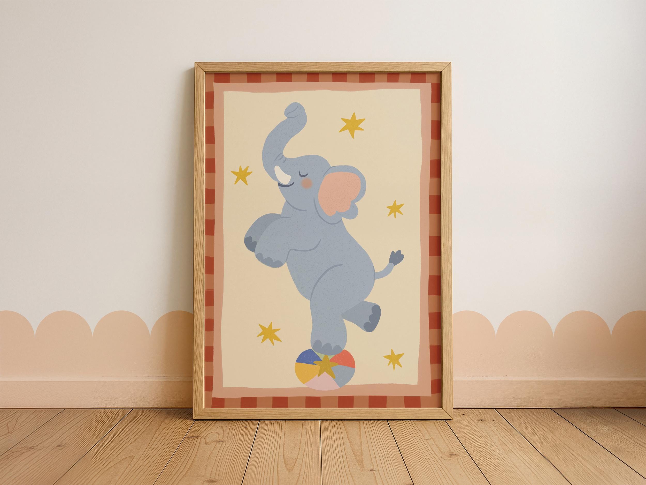 Playful Elephant Kids Print