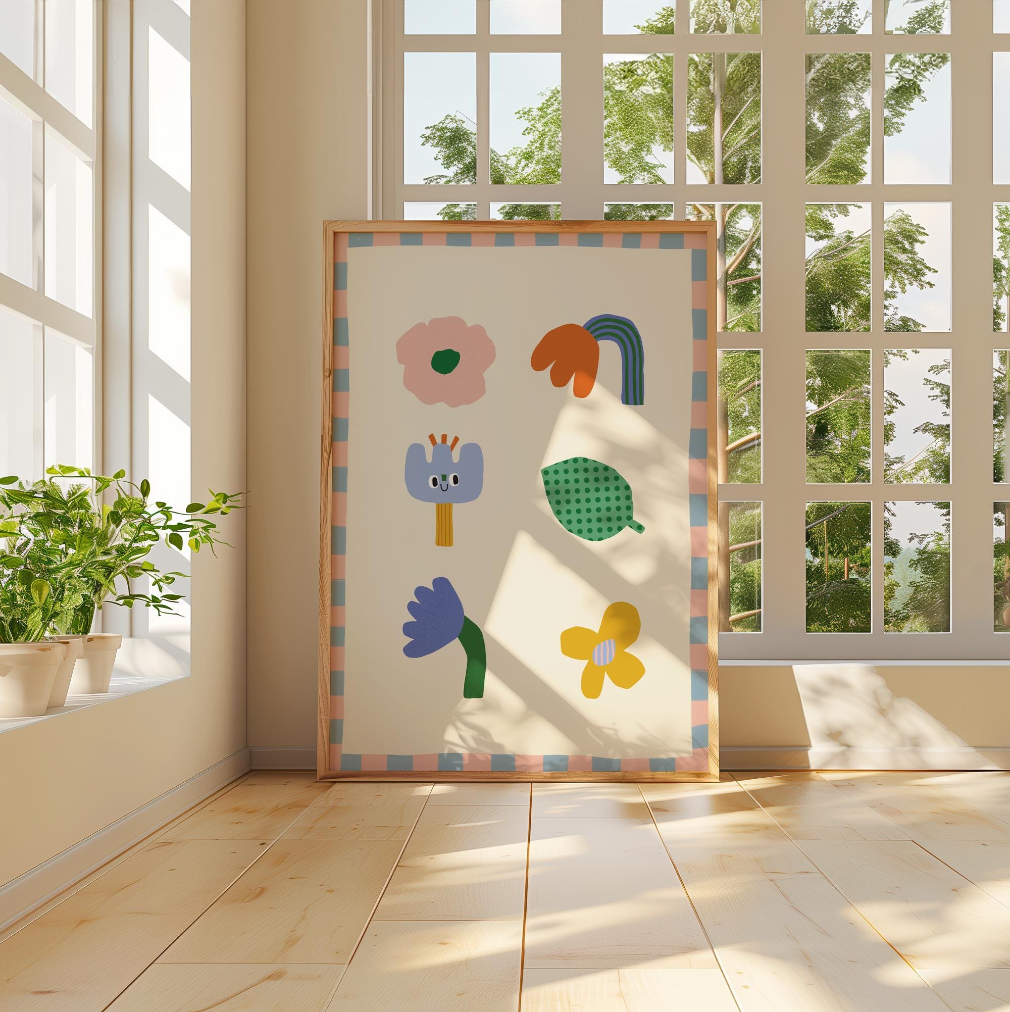 Abstract Floral Kids Print