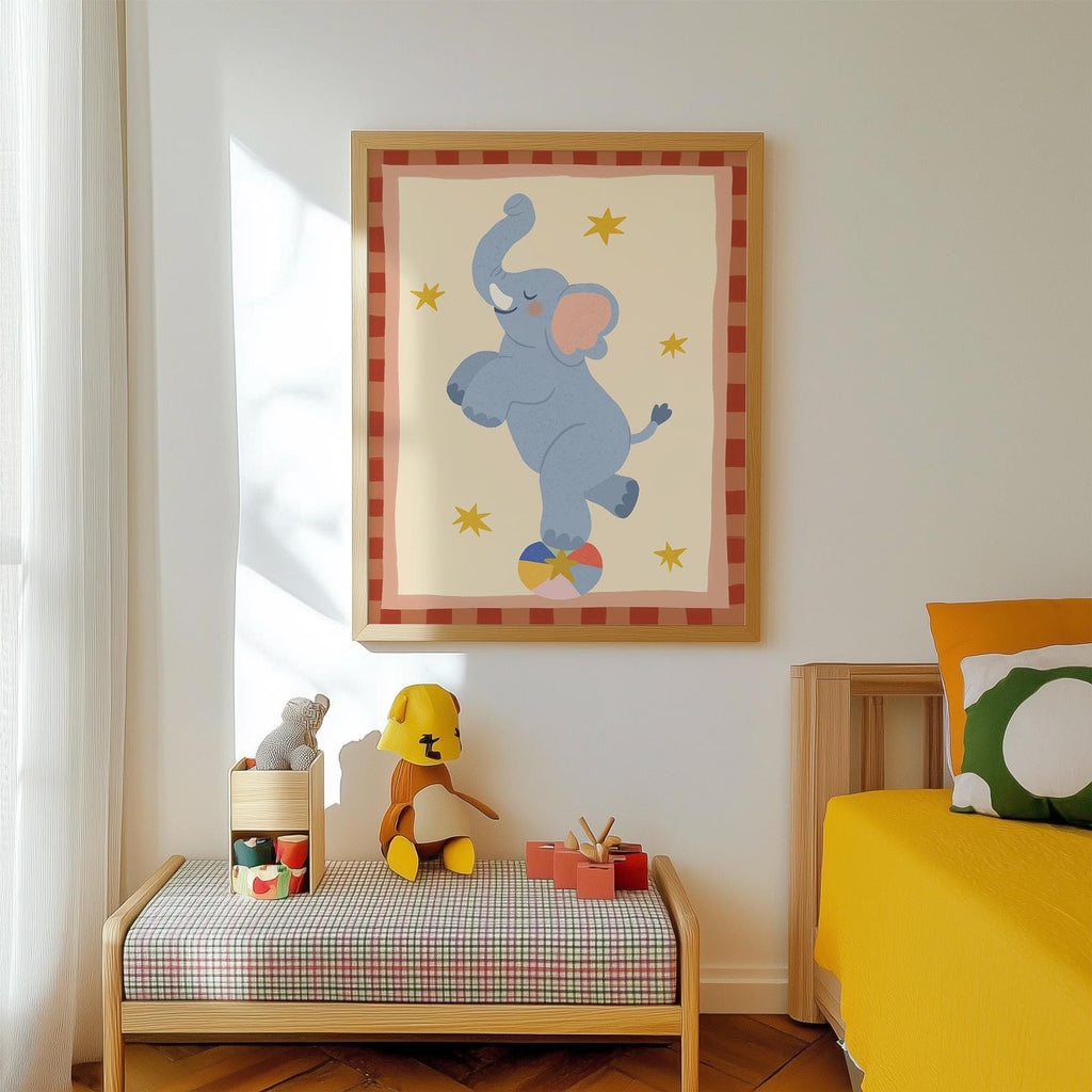 Playful Elephant Kids Print