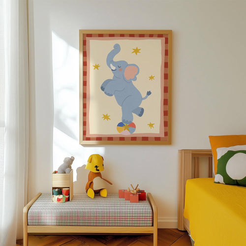 Playful Elephant Kids Print