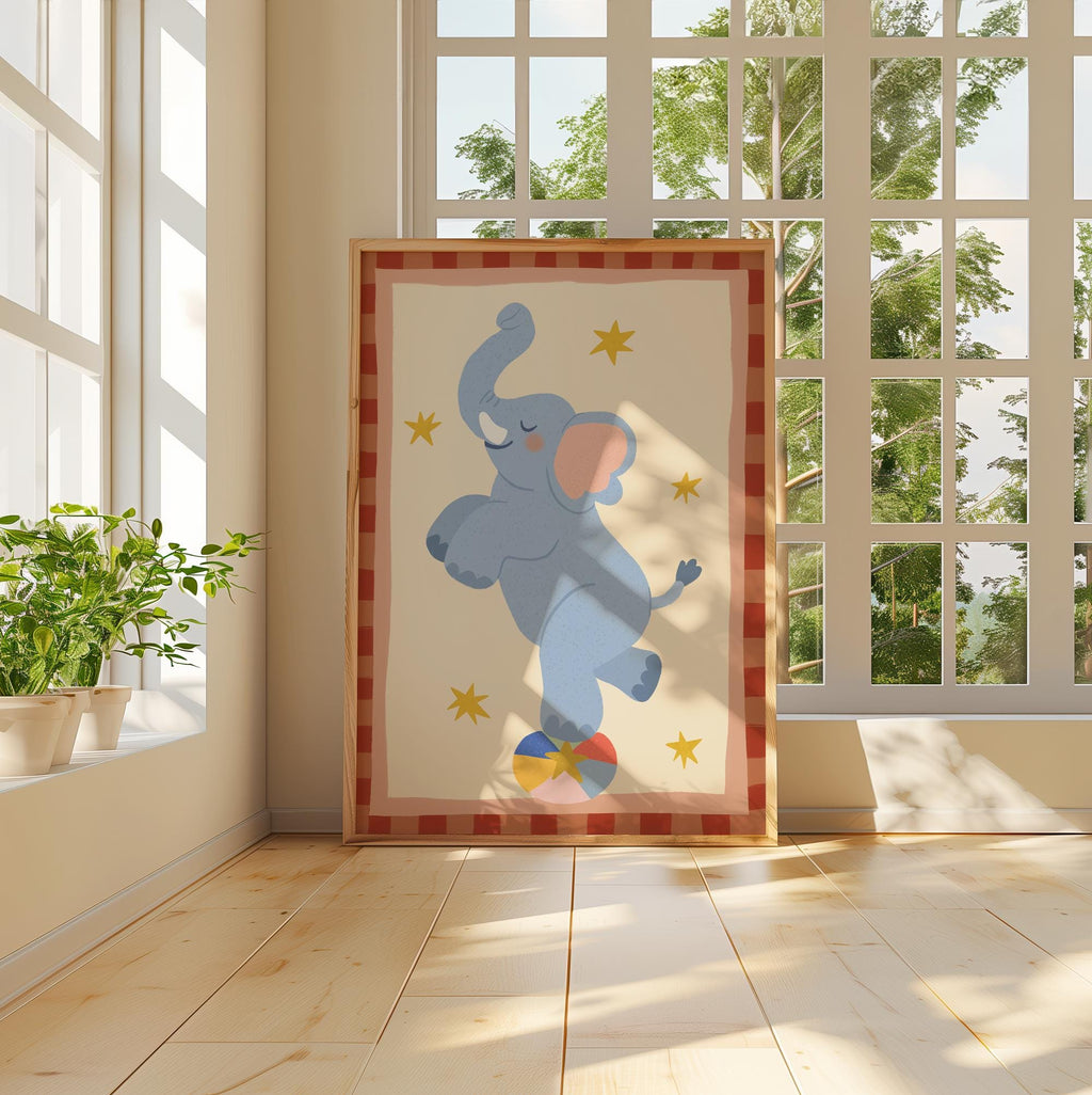 Playful Elephant Kids Print