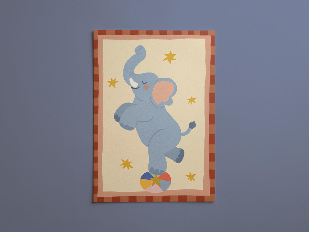 Playful Elephant Kids Print