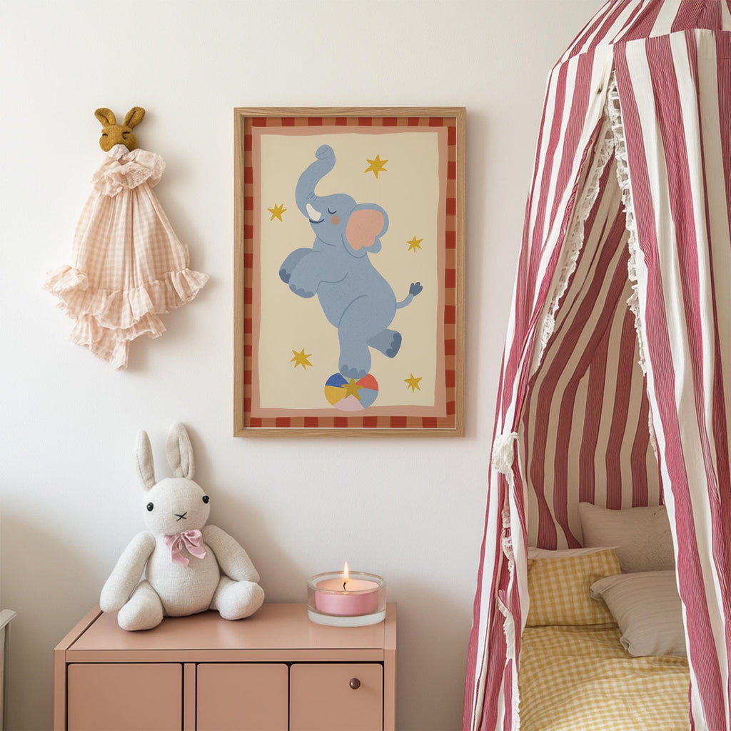 Playful Elephant Kids Print