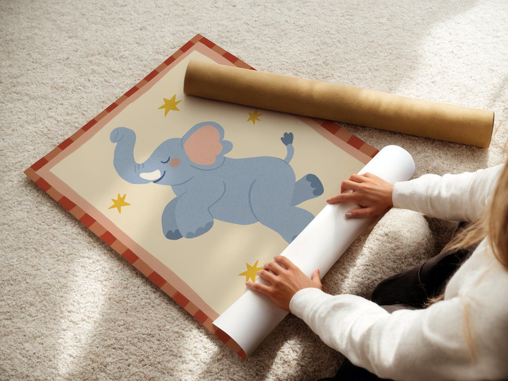 Playful Elephant Kids Print