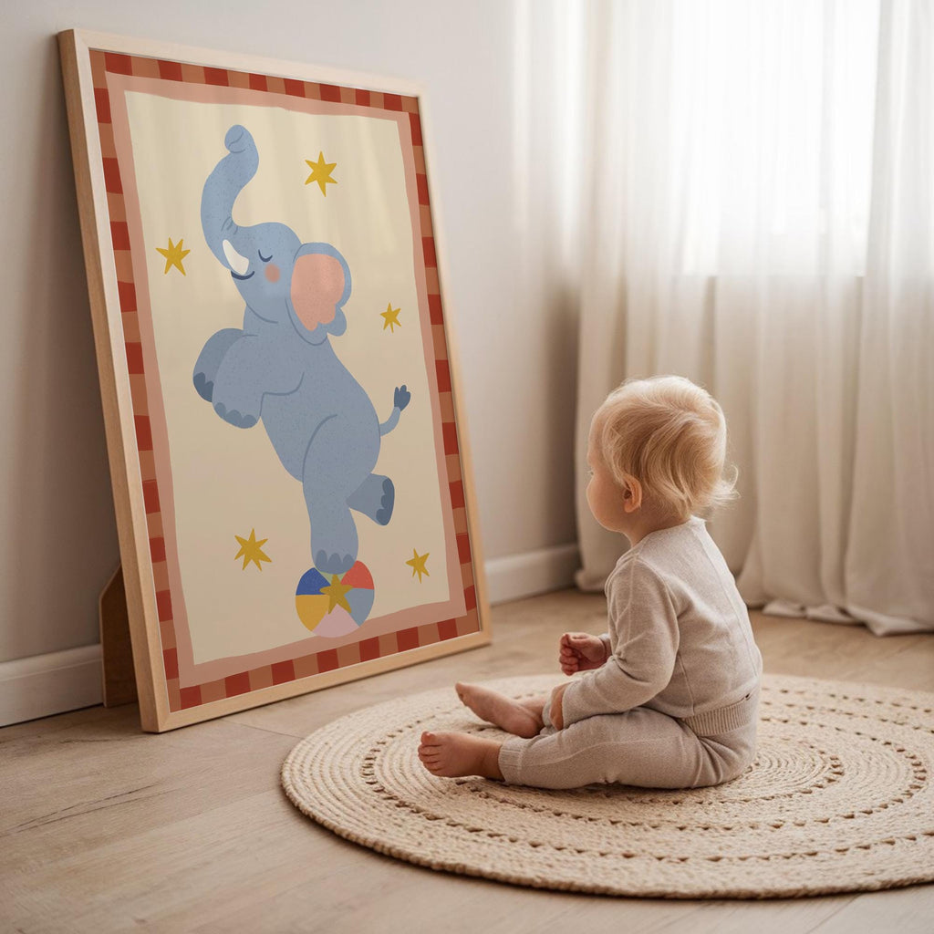 Playful Elephant Kids Print