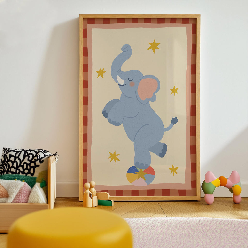 Playful Elephant Kids Print
