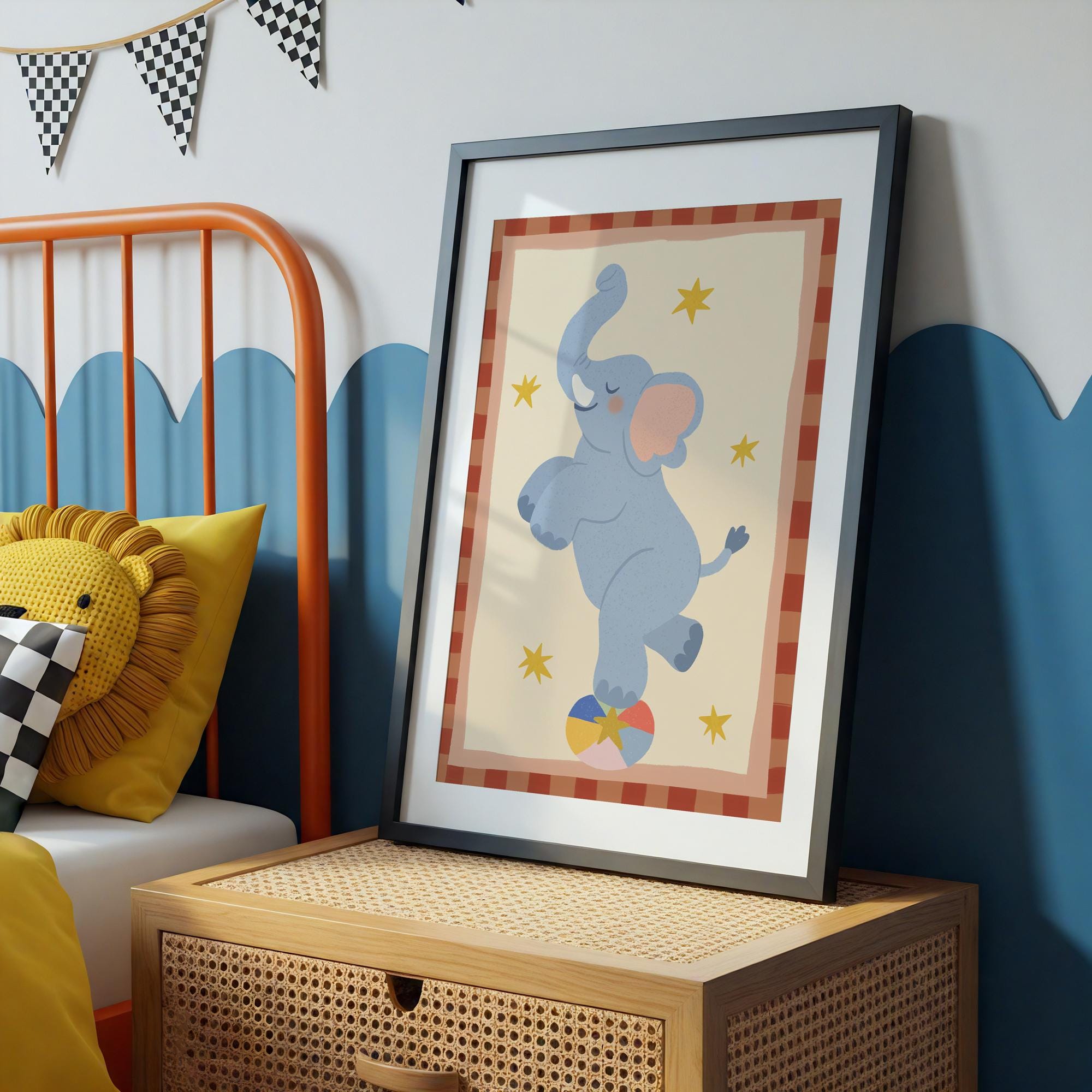 Playful Elephant Kids Print
