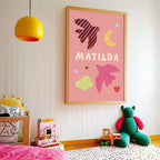 Personalised Bird Name Print - Pink