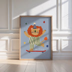 Be Brave Lion Print - Blue