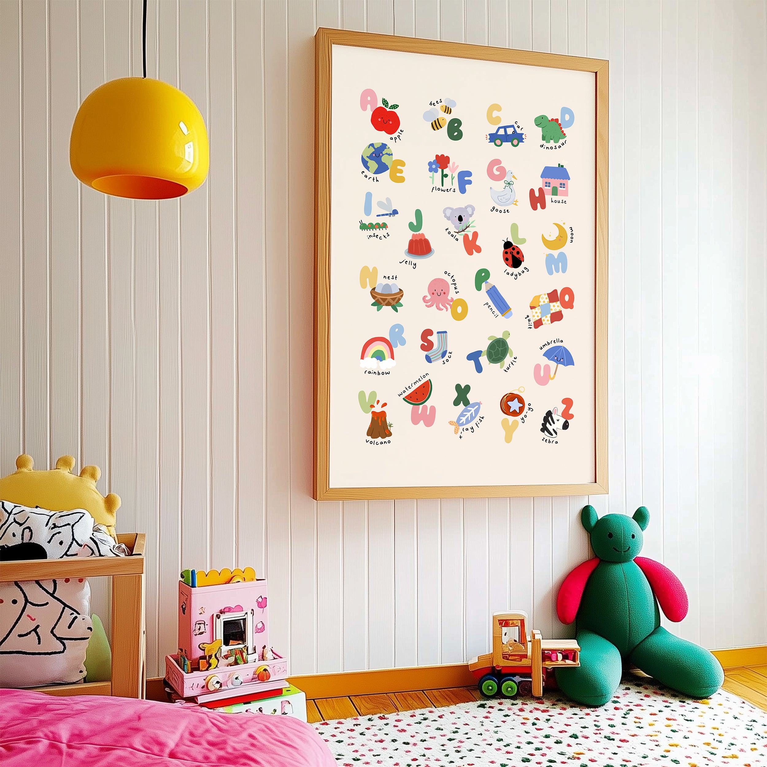 Kids Alphabet Print - Modern ABC Nursery Wall Art