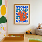 Stomping Dinosaur Print
