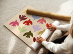 Flying Birds Print - Beige & Red