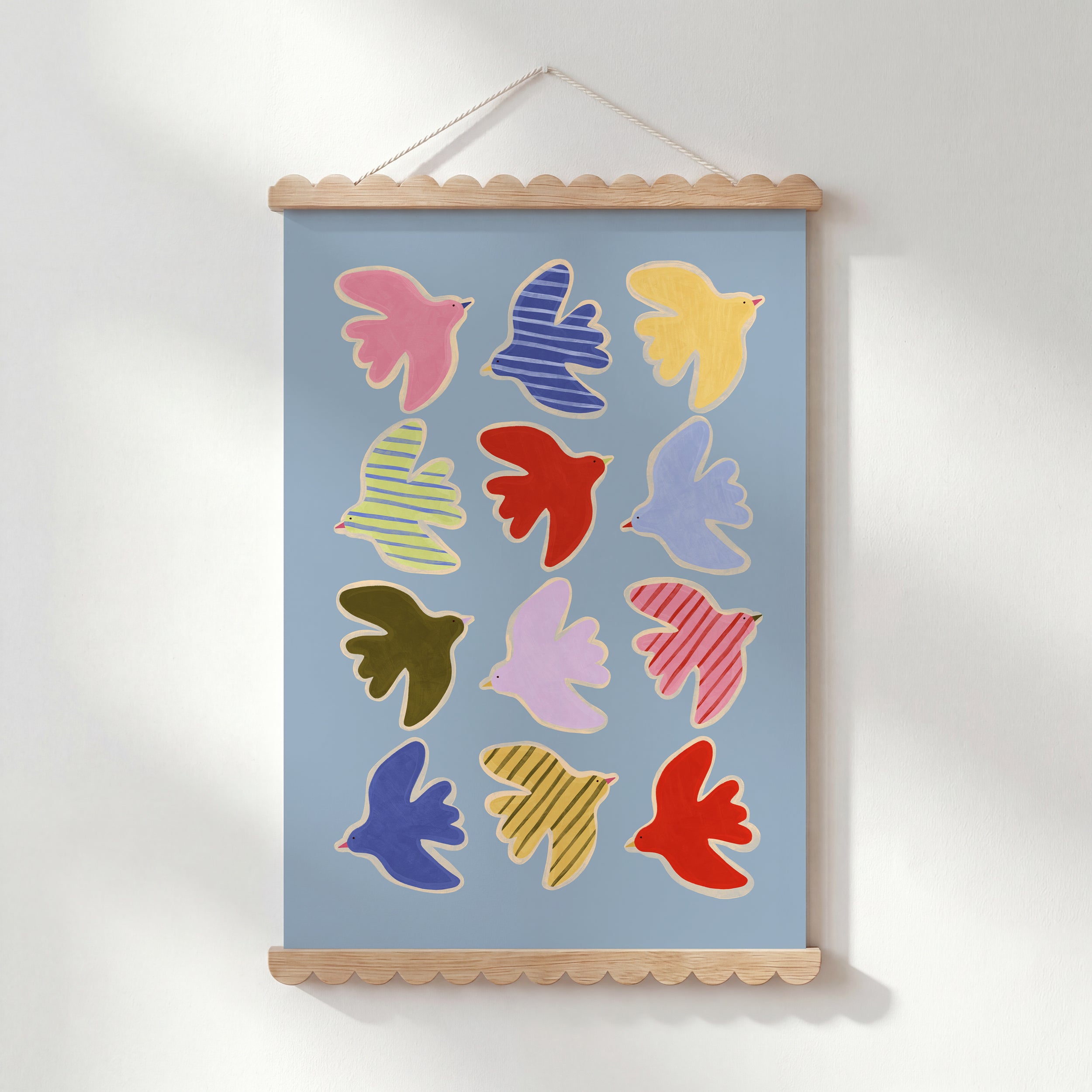 Flying Birds Print - Blue