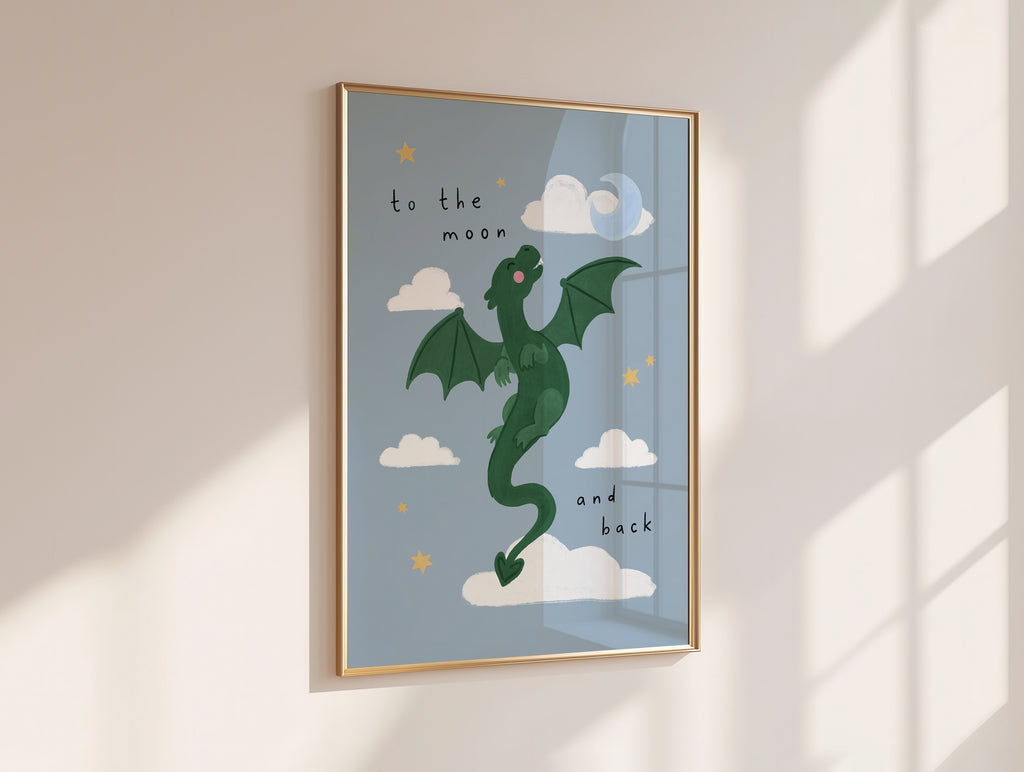 To the Moon & Back Dragon Print