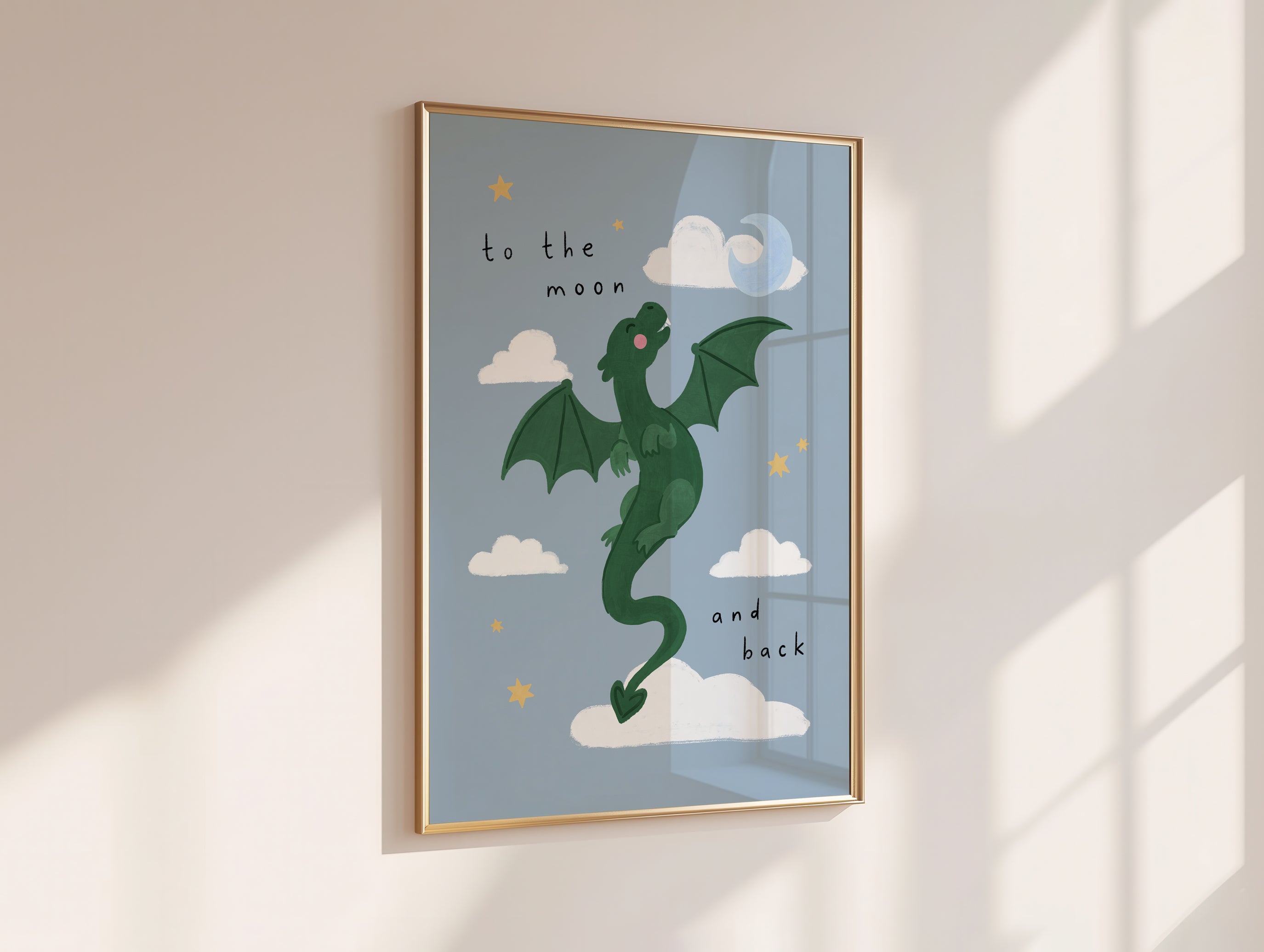 To the Moon & Back Dragon Print