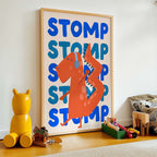 Stomping Dinosaur Print