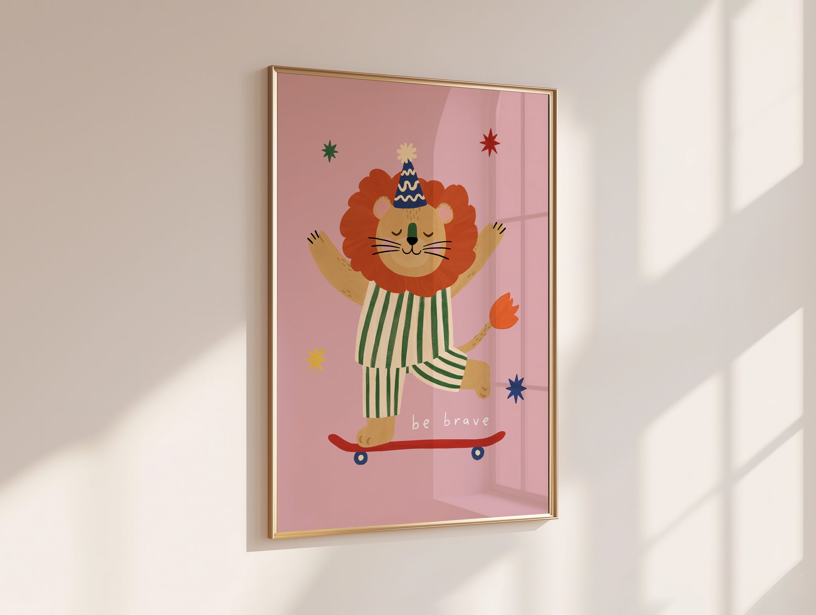 Be Brave Lion Print - Pink