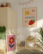 Strawberry Star Personalised Name Print
