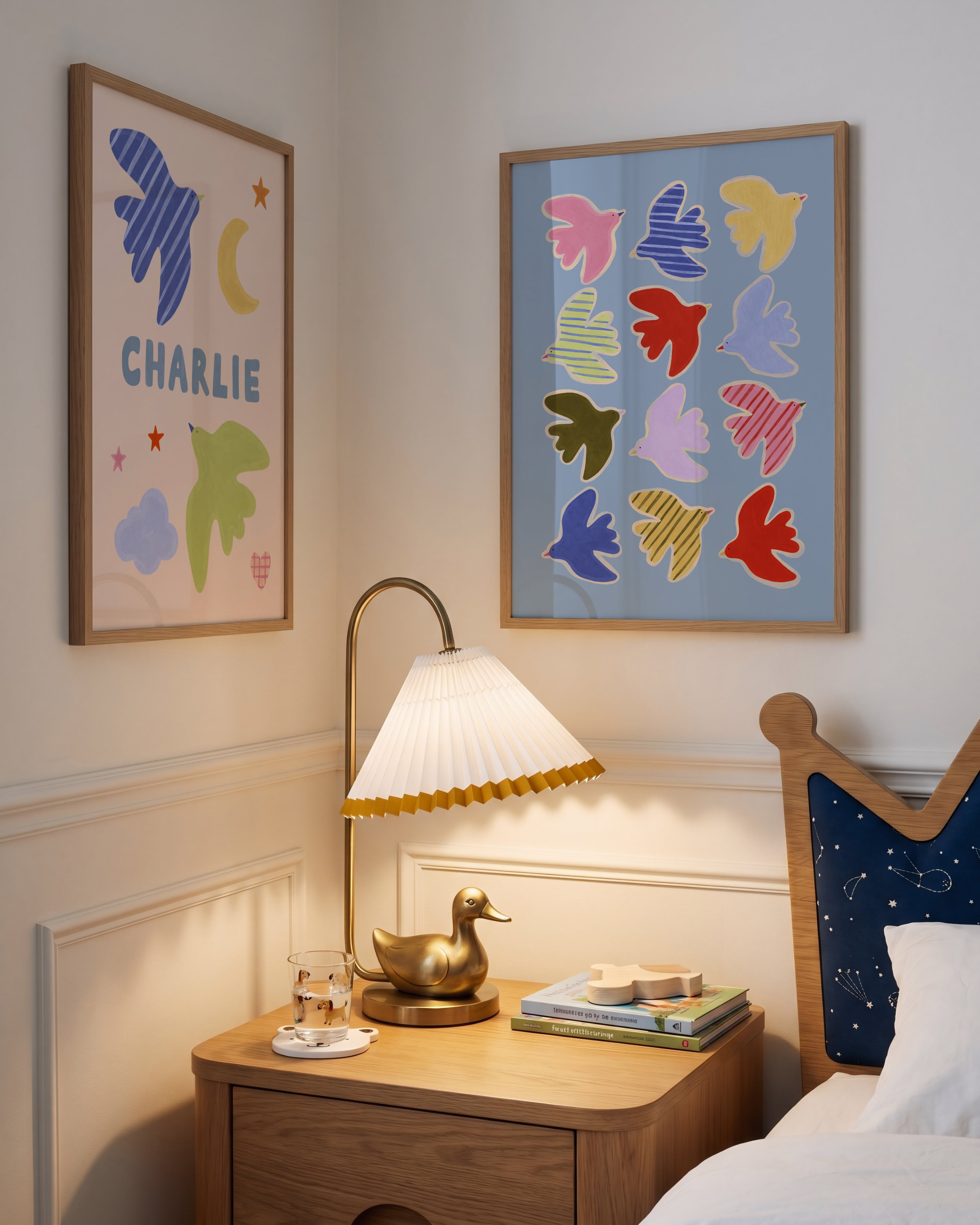 Flying Birds Print - Blue
