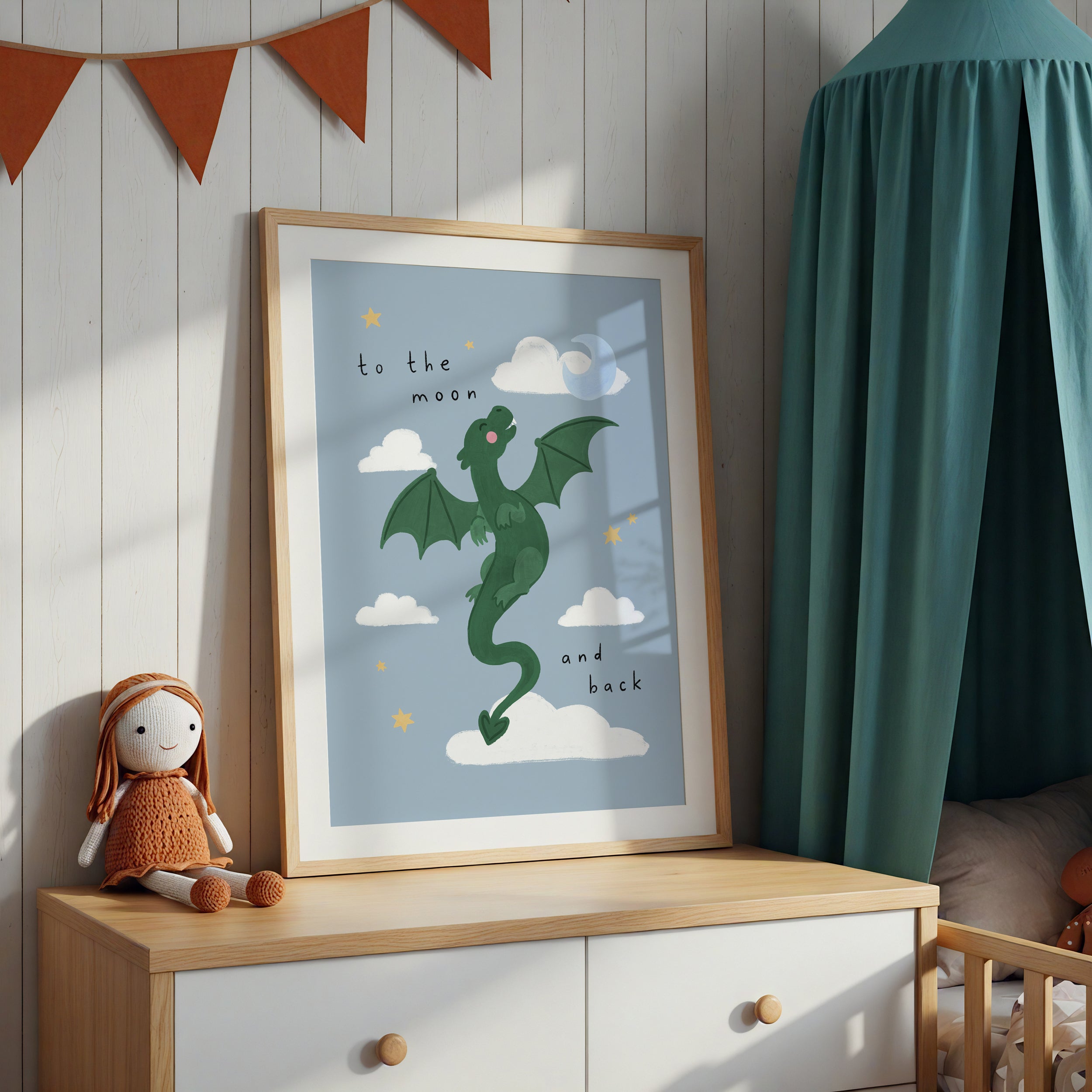 To the Moon & Back Dragon Print