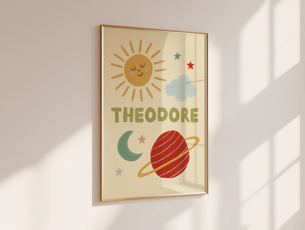 Space & Sun Personalised Name Print