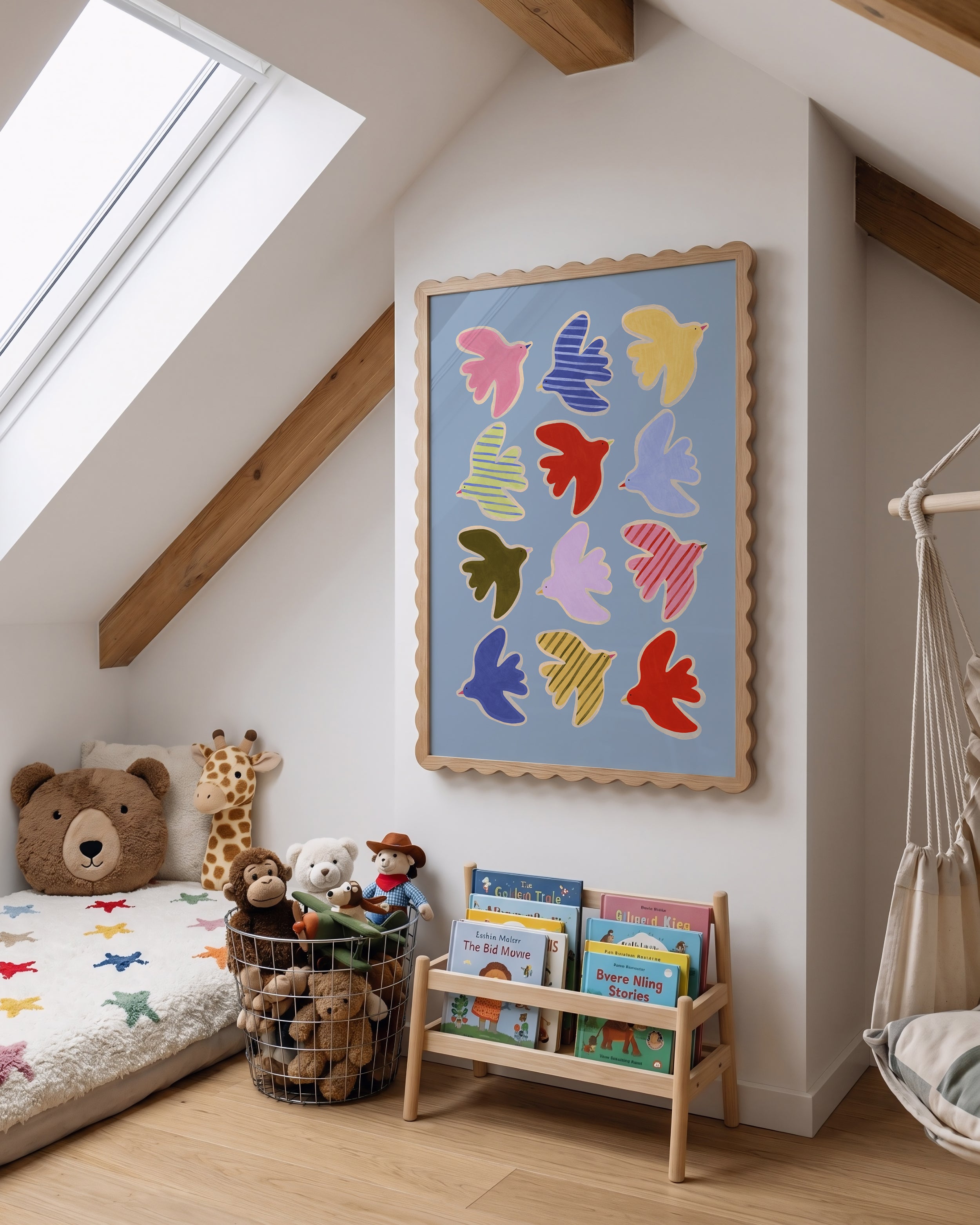 Flying Birds Print - Blue