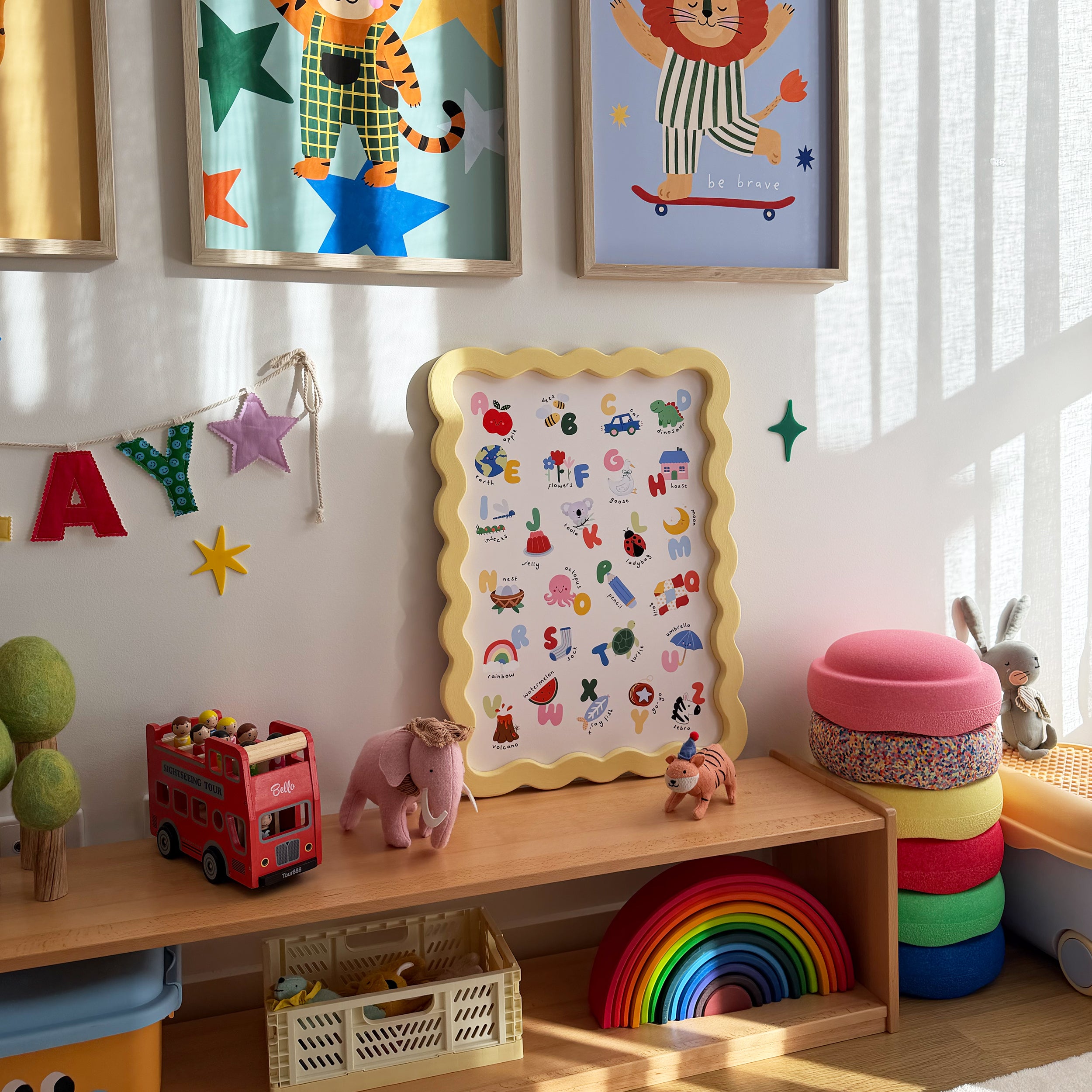 Kids Alphabet Print - Modern ABC Nursery Wall Art