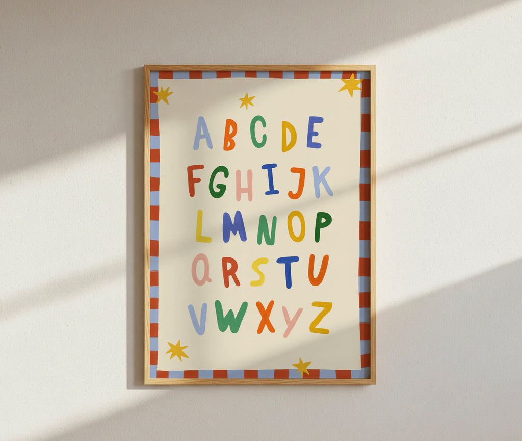 Simple ABC Alphabet Red Print