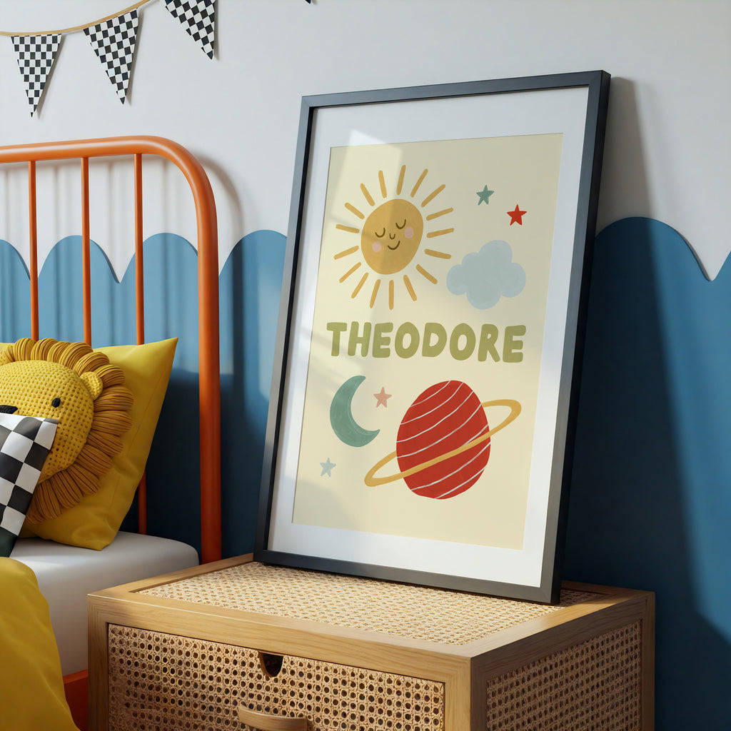 Space & Sun Personalised Name Print