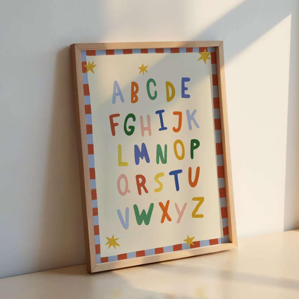 Simple ABC Alphabet Red Print