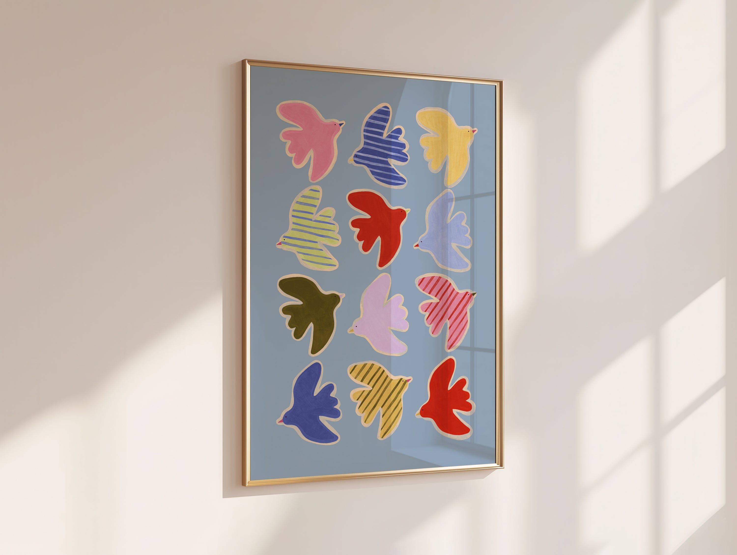 Flying Birds Print - Blue